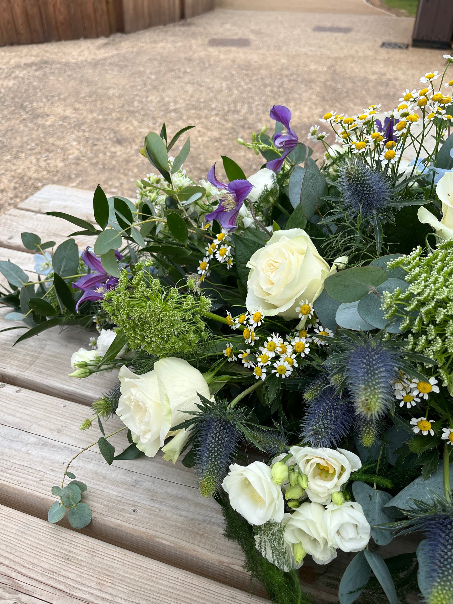 Casket Spray- Blue's and whites