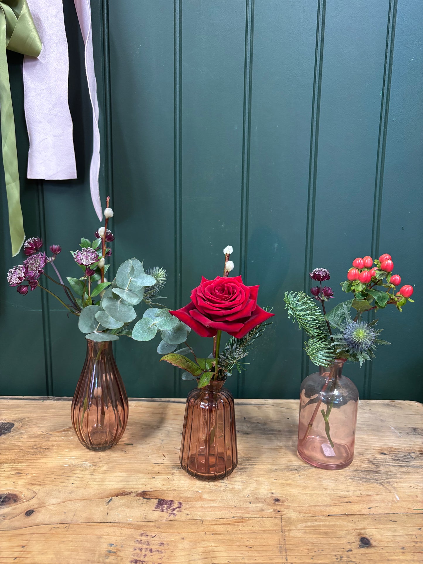 Busy table Bud vases!