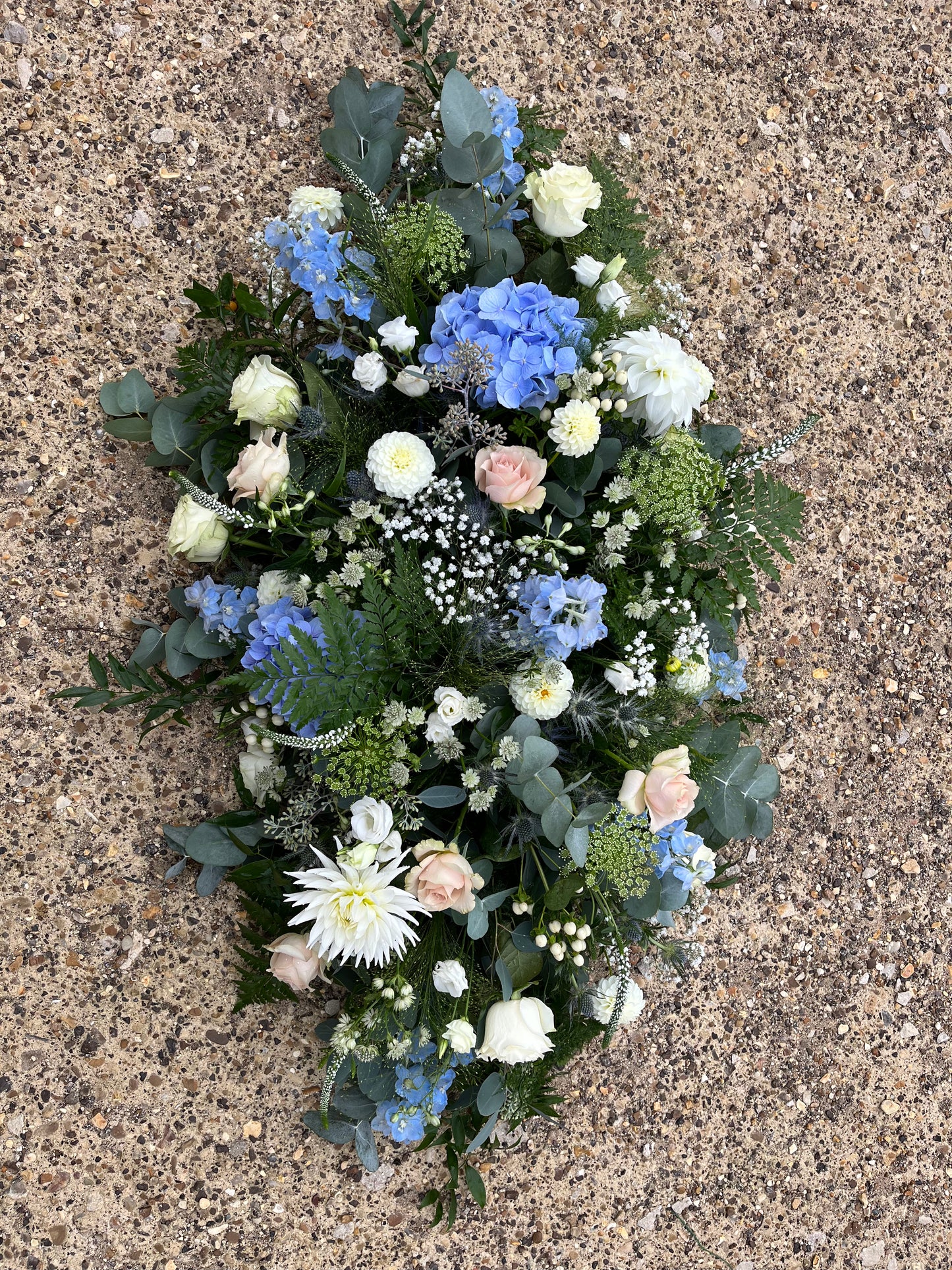 Casket Spray- Blue's and whites