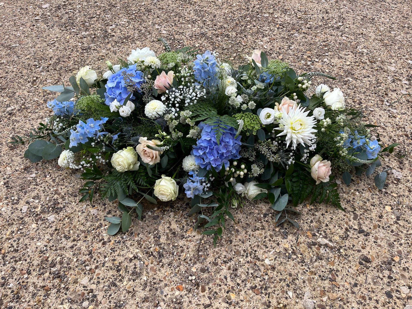 Casket Spray- Blue's and whites