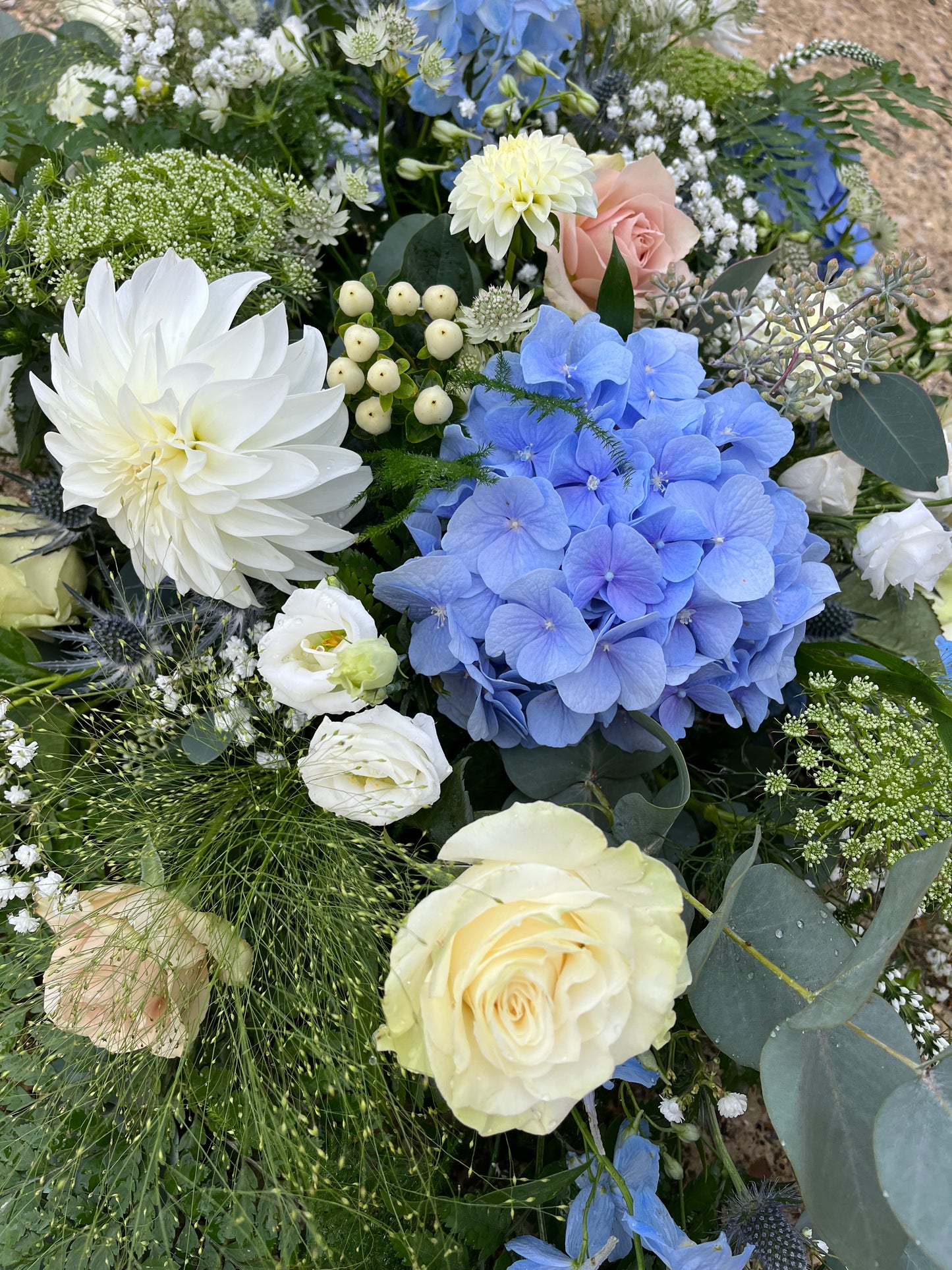 Casket Spray- Blue's and whites