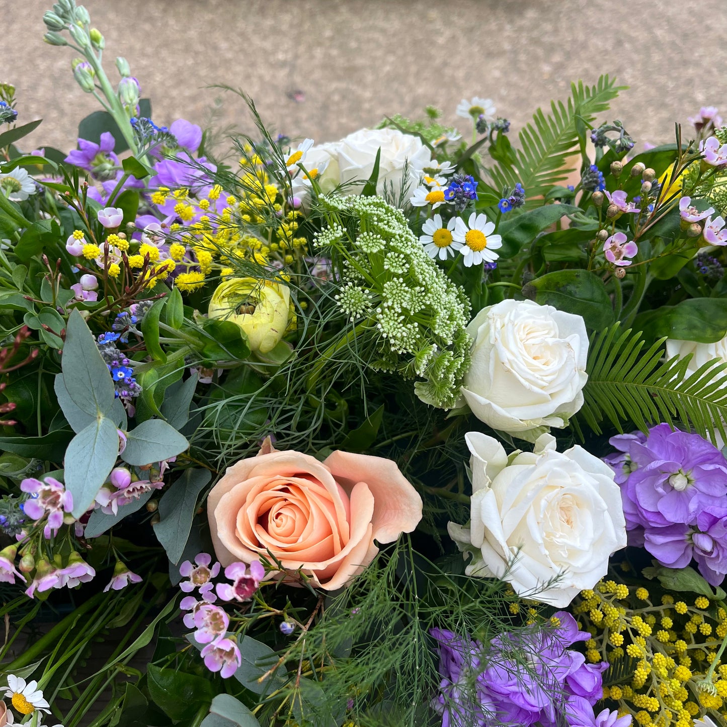 Casket Spray- Pastel Garden