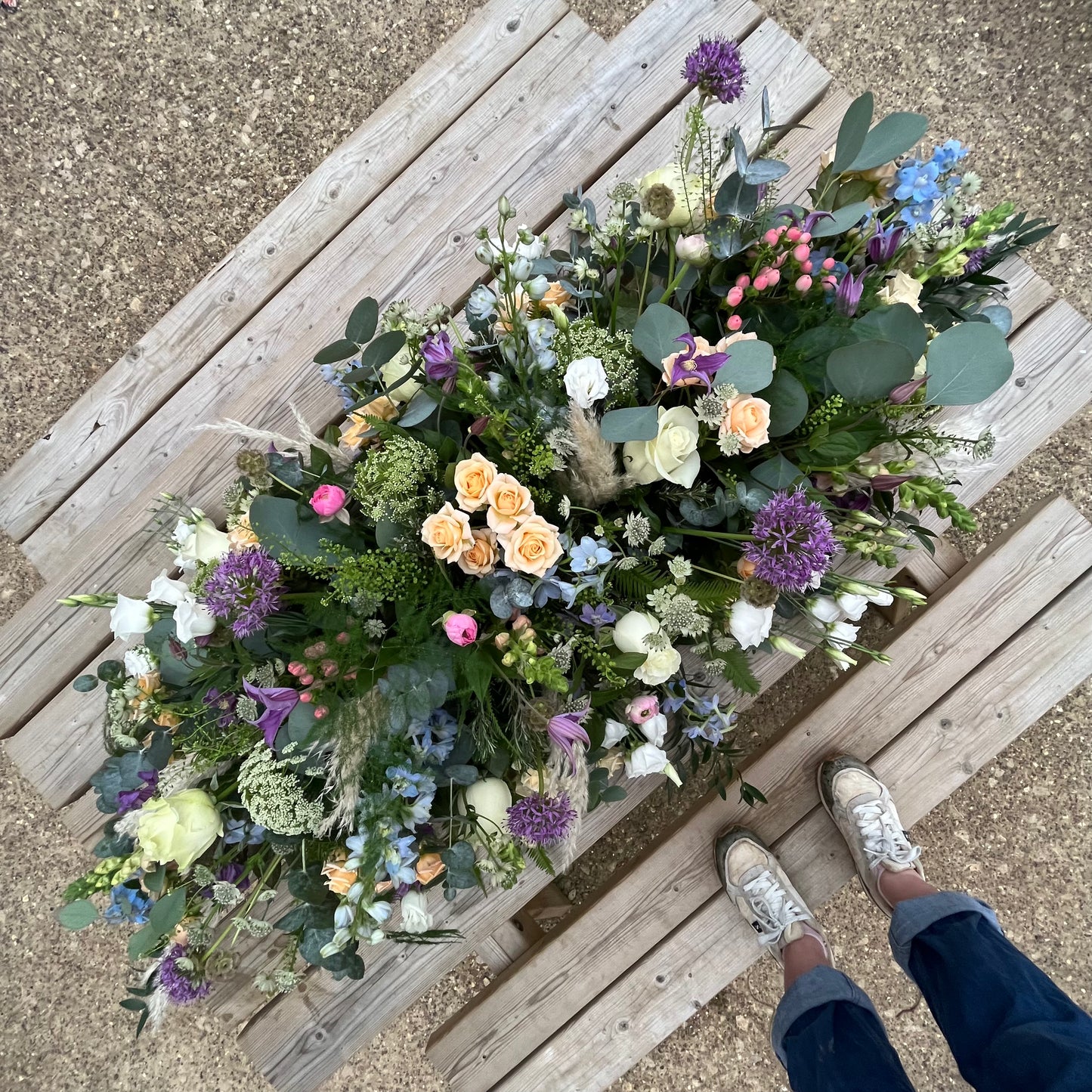 Casket Spray- Pastel Garden