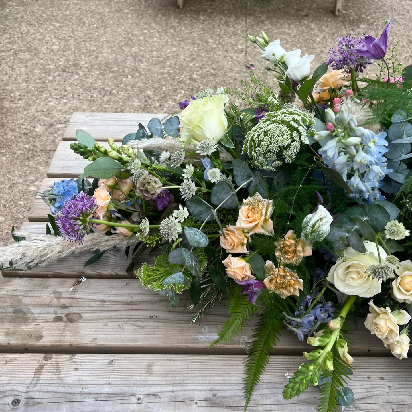 Casket Spray- Pastel Garden