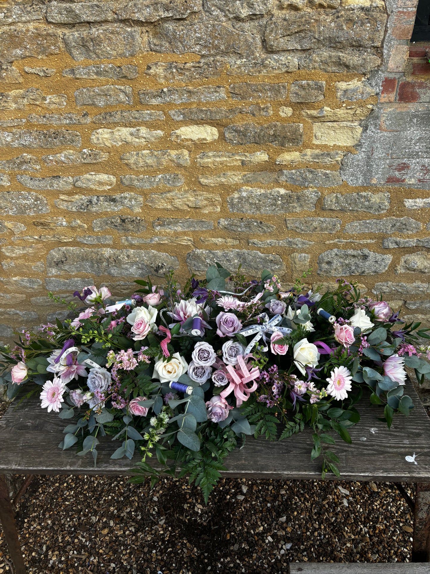 Casket Spray- Pastel Garden