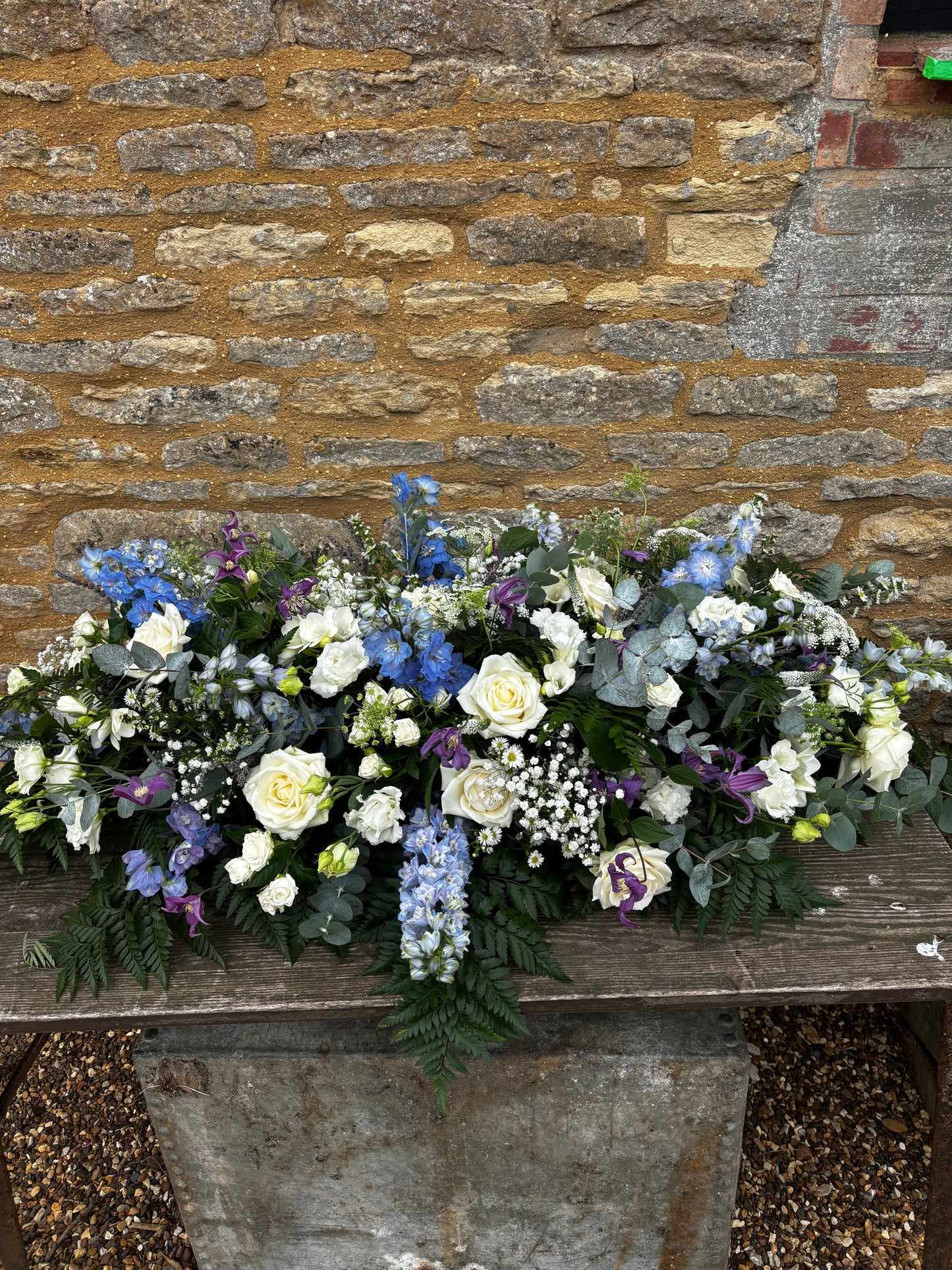 Casket Spray- Blue's and whites