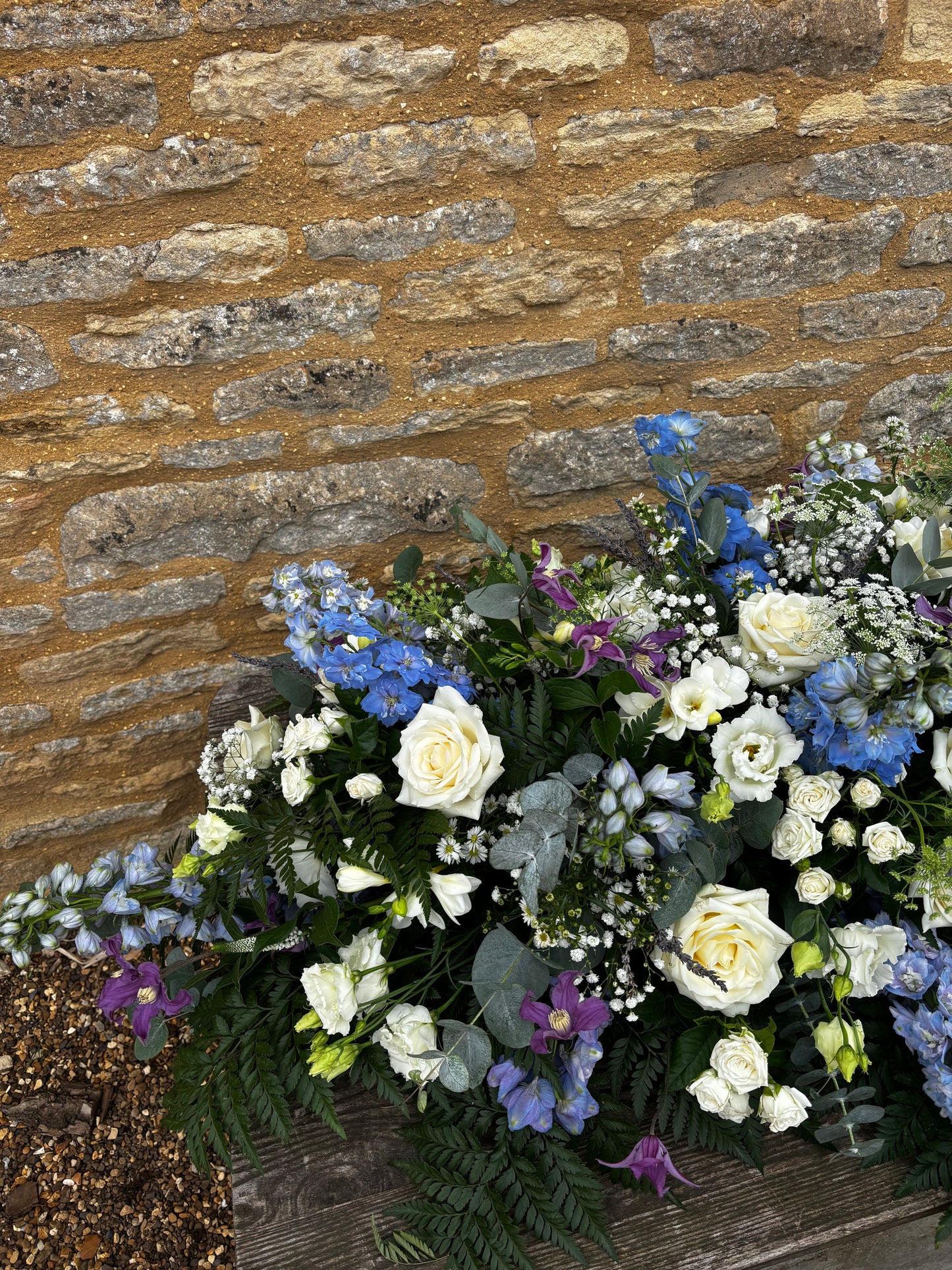 Casket Spray- Blue's and whites