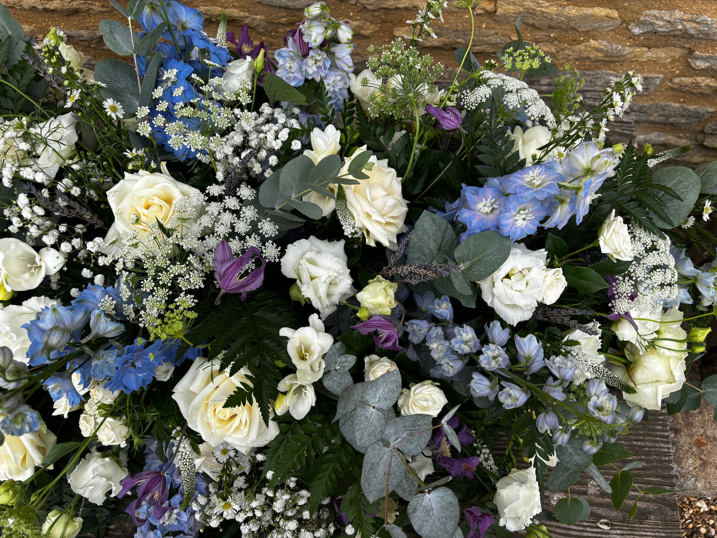 Casket Spray- Blue's and whites