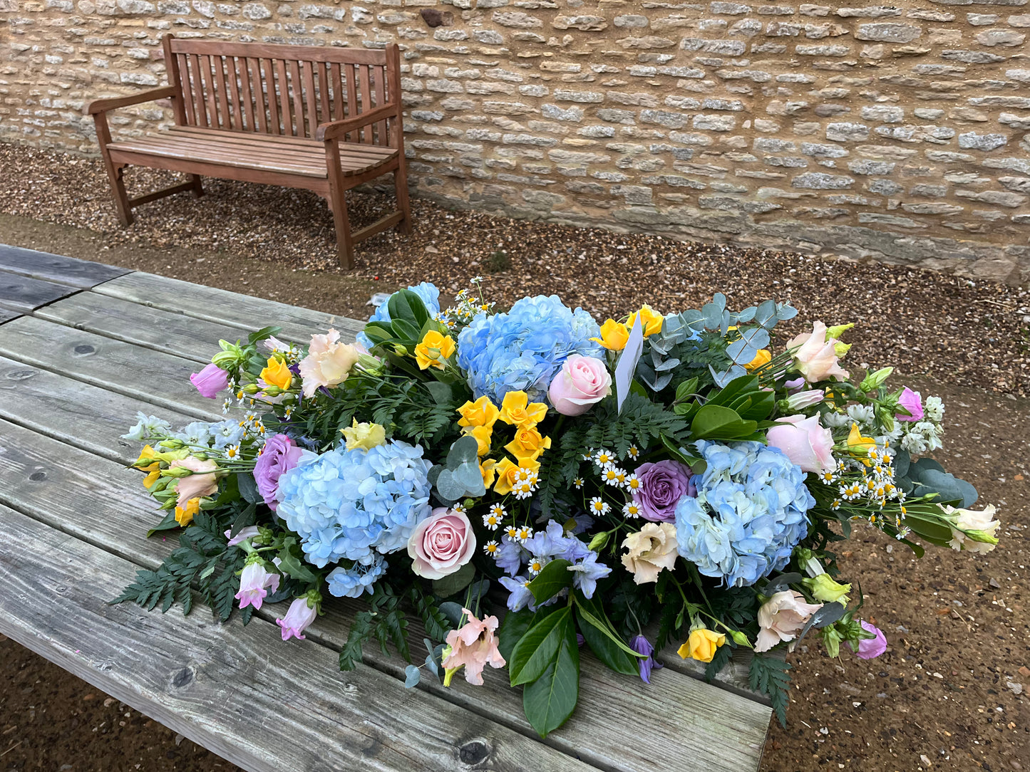 Casket Spray- Pastel Garden