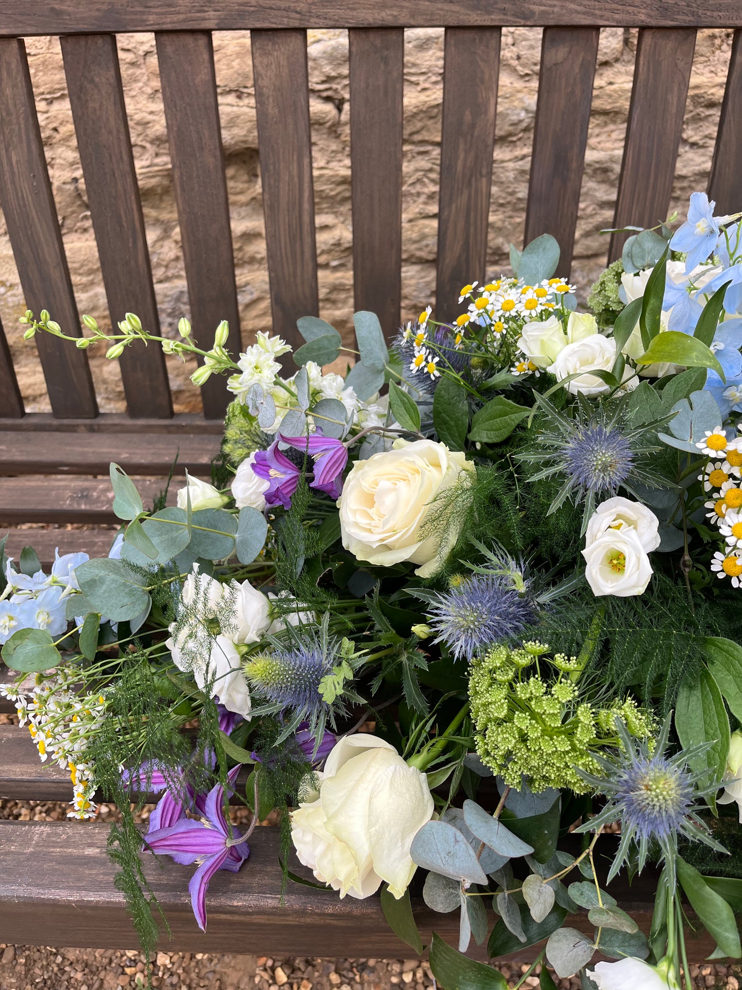 Casket Spray- Blue's and whites