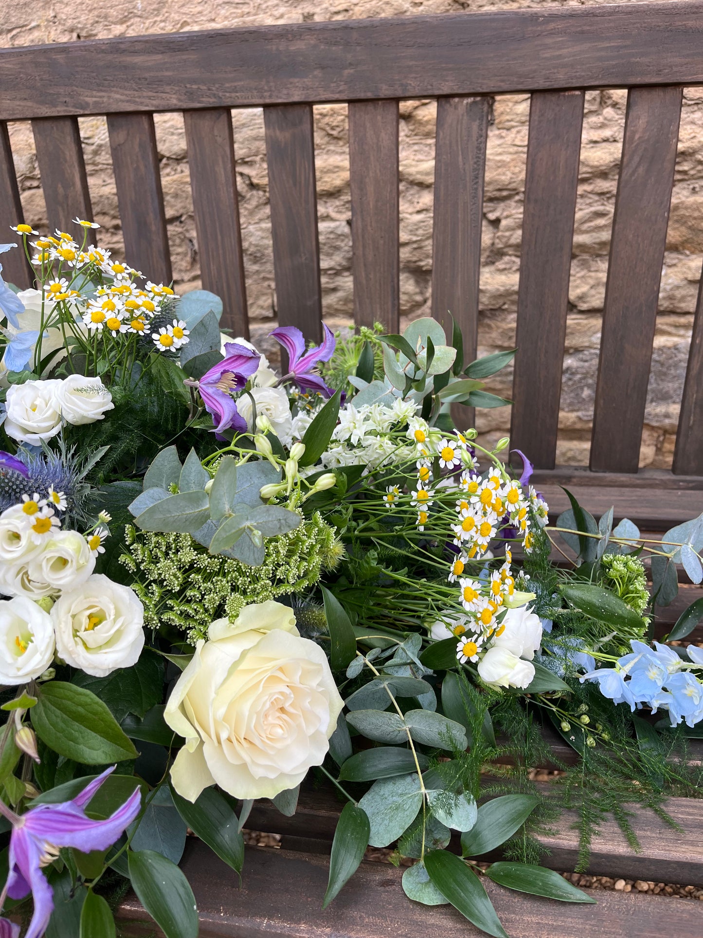 Casket Spray- Blue's and whites