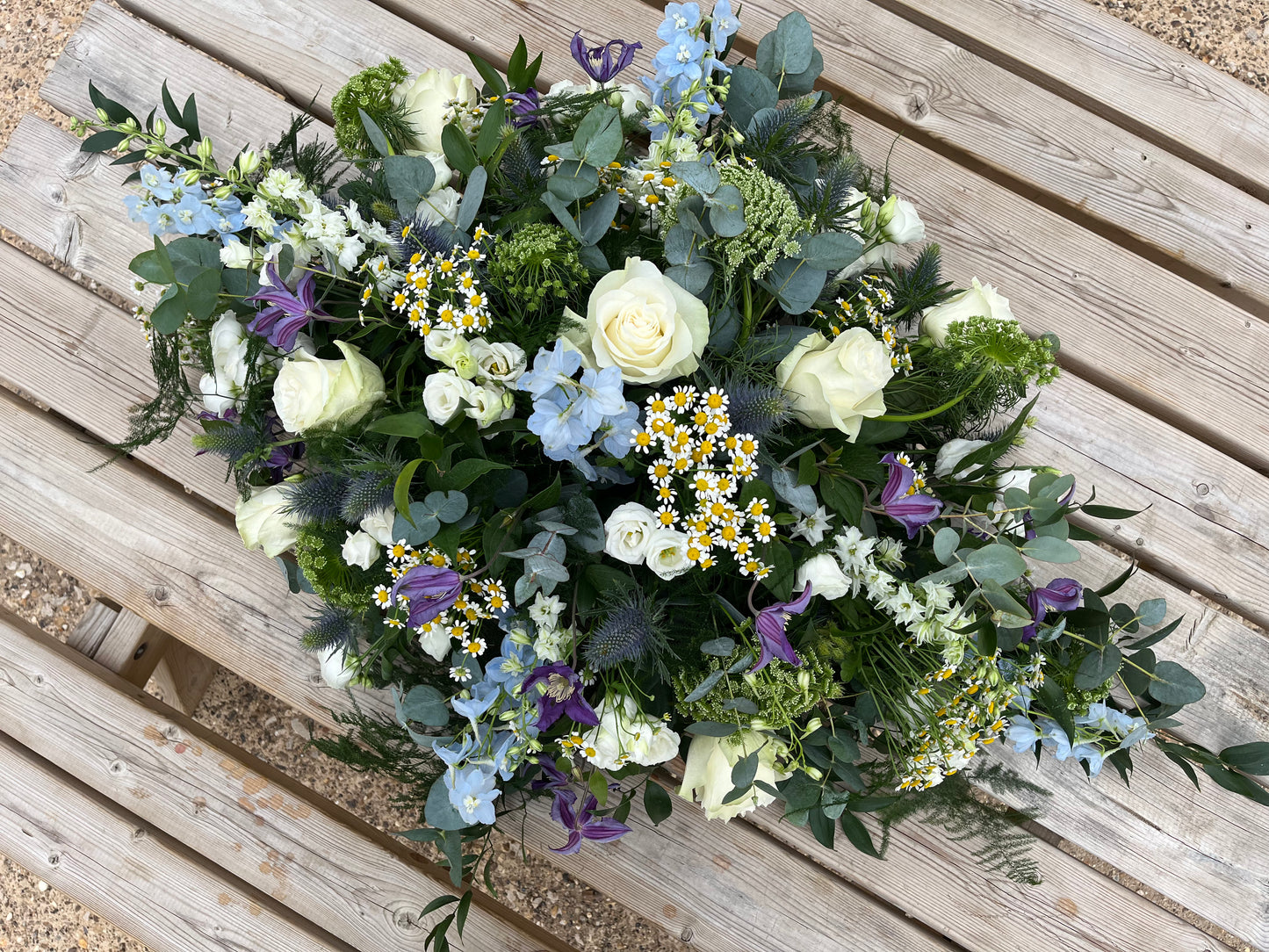 Casket Spray- Blue's and whites