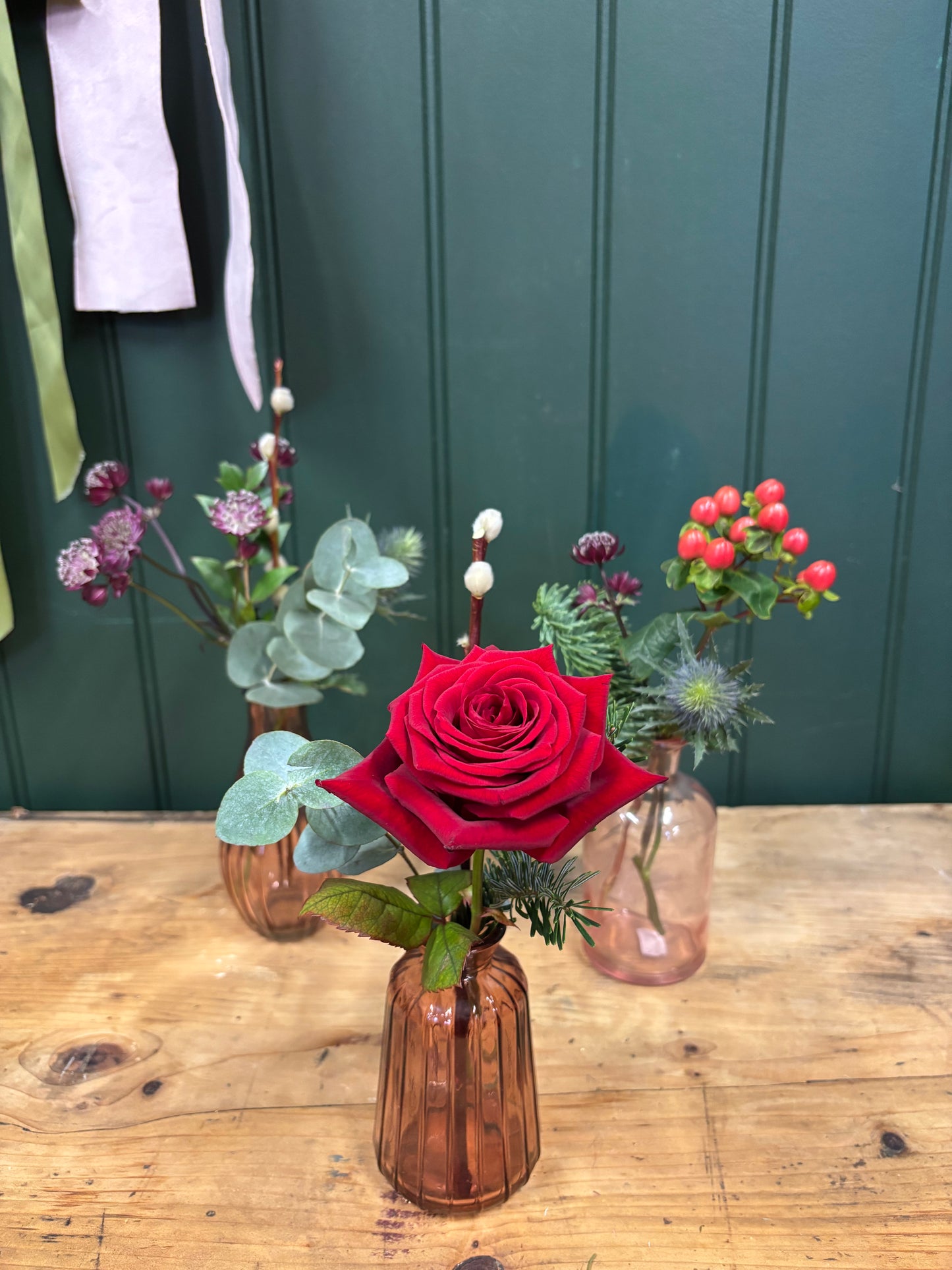 Busy table Bud vases!